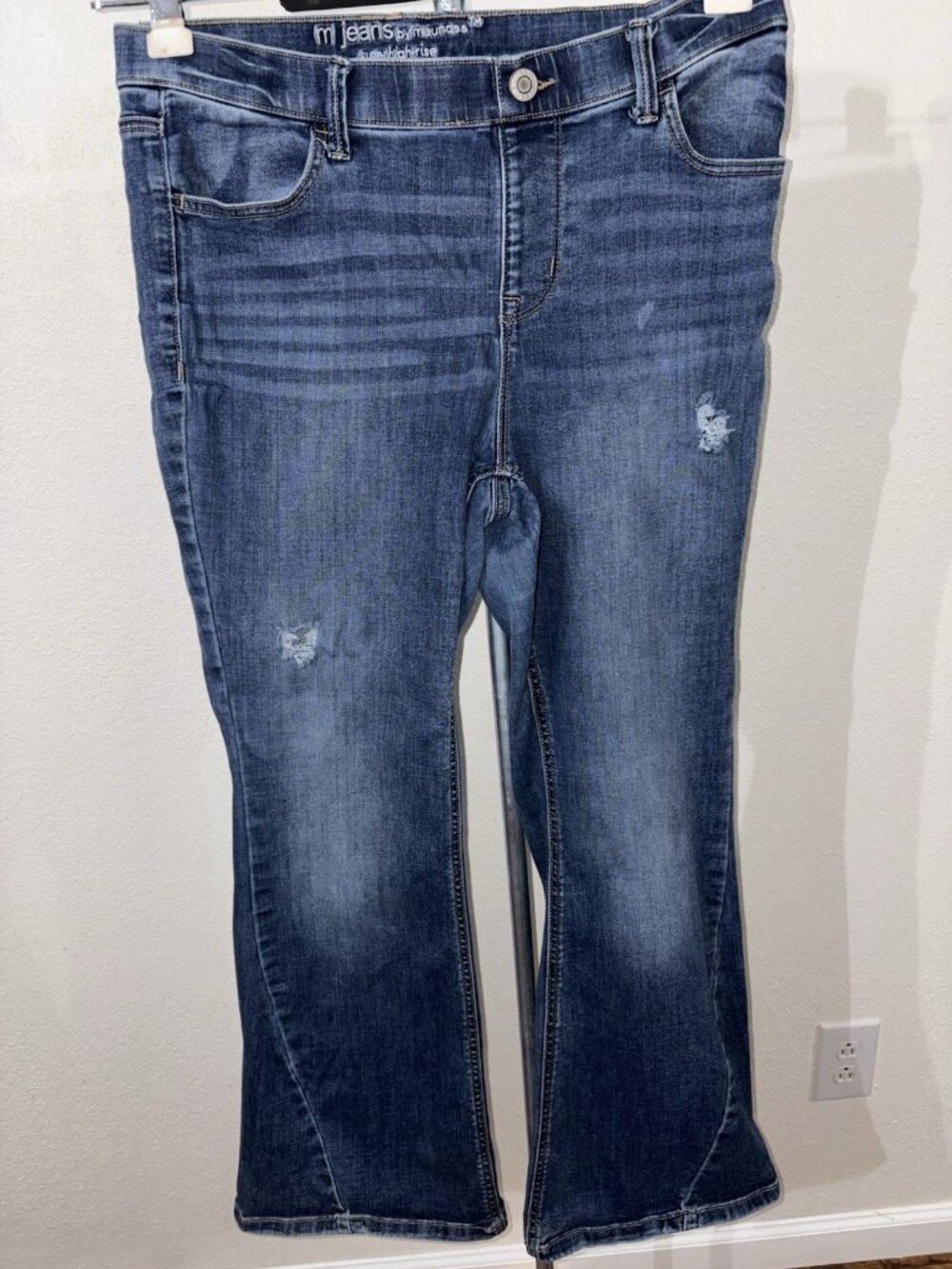 Maurices M Jeans Classic Women 14 W Short 34X29 Mid-Rise Flare Cut Stretch